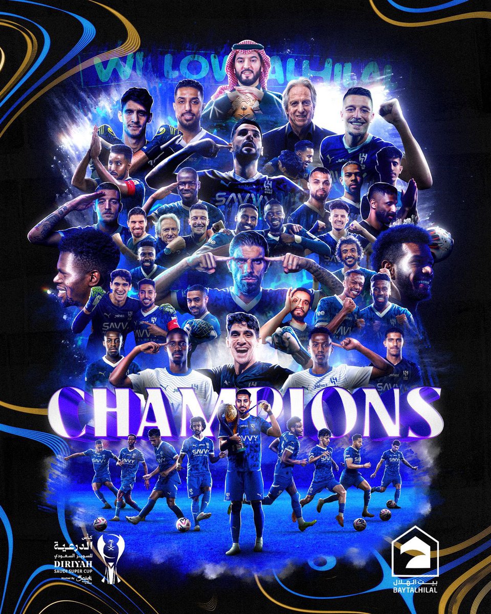 alimo_philip's tweet photo. 💙 Al Hilal clinches the Saudi Super Cup by defeating Cristiano Ronaldo and Al Nassr 4-1 to win their first trophy of the 2024/25 season.

🏆 70 official trophies, Al-Hilal are unstoppable!

💙 𝐀𝐥-𝐇𝐢𝐥𝐚𝐥—𝐂𝐡𝐚𝐦𝐩𝐢𝐨𝐧𝐬!

#الهلال||#AlHilal||#SaudiSuperCup https://t.co/yoq4UYBfq9