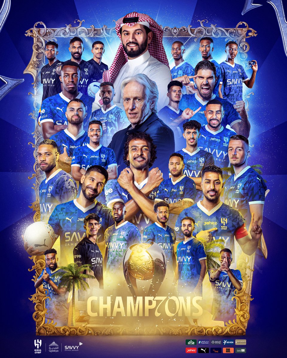 Alhilal_EN's tweet photo. #ALHILAL IS THE “DIRIYAH SAUDI SUPER CUP” CHAMPION 🏆

Congratulations on our 70th title 👏🏻💙
#CHAMP70NS 🥇 https://t.co/1jzn91oKTg