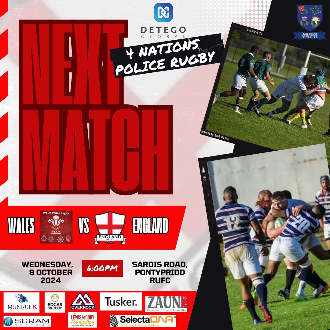 englandpoliceru's tweet photo. 🚨 Fixture Announcement🚨

@WalesPoliceRFC vs England Police Rugby

🗓️Wednesday 9th October 2024

⏰18:00hrs

📍Pontypridd RUFC, Sardis Road Stadium, Sardis Road, Pontypridd CF37 1HA @PontypriddRFC https://t.co/RuivouN6Al