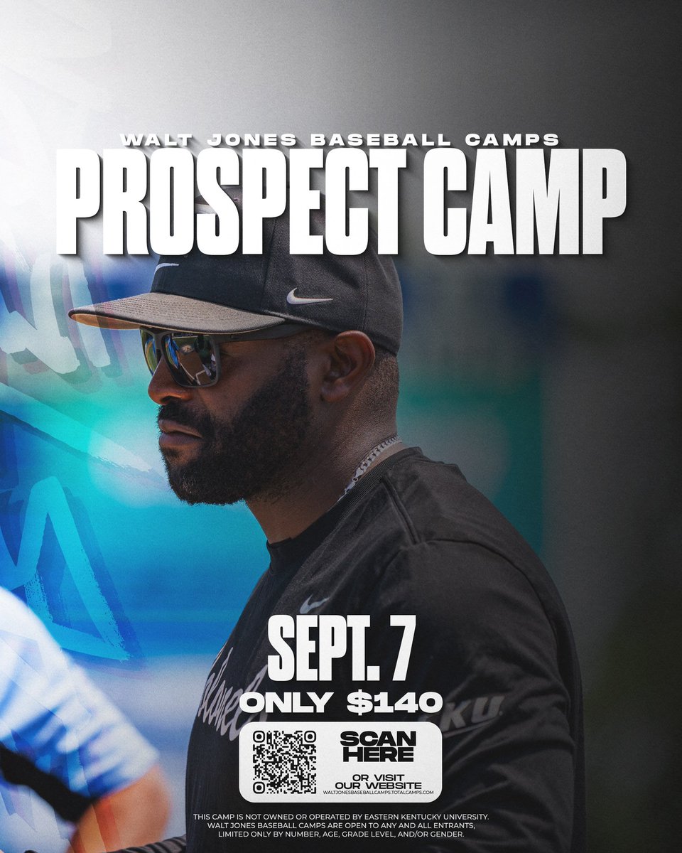 EKUBaseball's tweet photo. Walt Jones Baseball September 3rd Prospect is 3 WEEKS AWAY! Signup at https://t.co/8iMAem8tY7

#GoBigE https://t.co/VwbnR69flc
