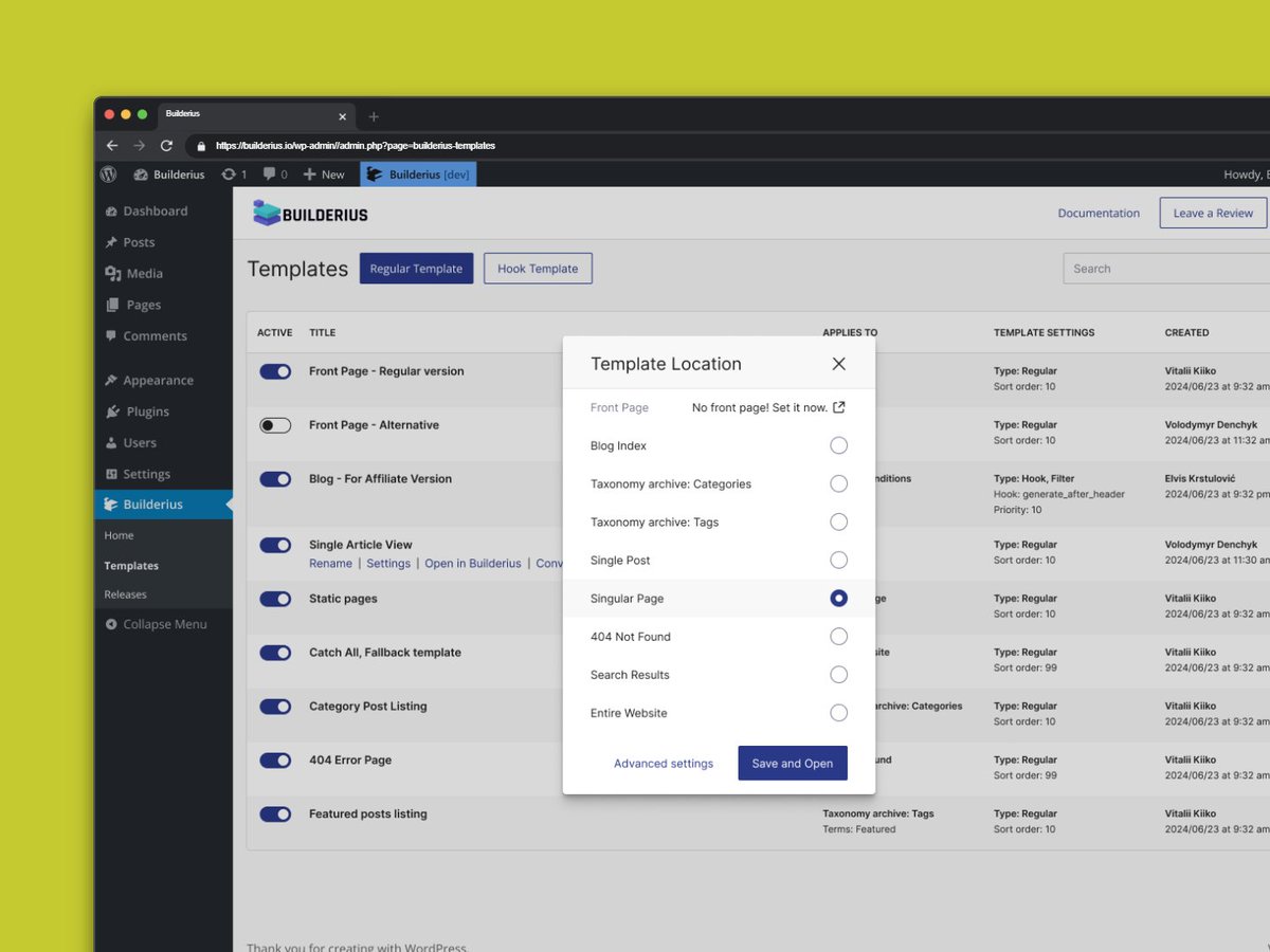 builderius's tweet image. 🧵A thread!

A fuller sneak peak of the template creation UX 👀. 

We use progressive disclosure techniques to not overwhelm  the user and reduce clicks on most common actions.

For simple template assignment (majority?) just select from a list and done!

#WordPress #themebuilder