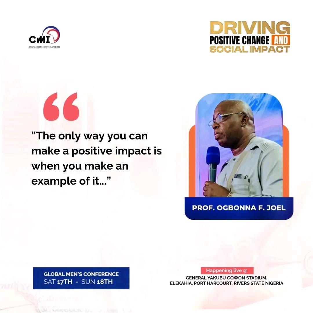 dclmcrs's tweet photo. CHANGE MAKERS INTERNATIONAL 
DAY ONE - GLOBAL MEN'S CONFERENCE
DRIVING POSITIVE CHANGE AND SOCIAL IMPACT

EXCERPTS FROM PROF. OGBONNA F. JOEL
#ChangeMakersInternational
#CMIPortHarcourt
#BeTheChange2024
#RiversState
#dclmcrs
#nigeria https://t.co/sUWWCkf9mG