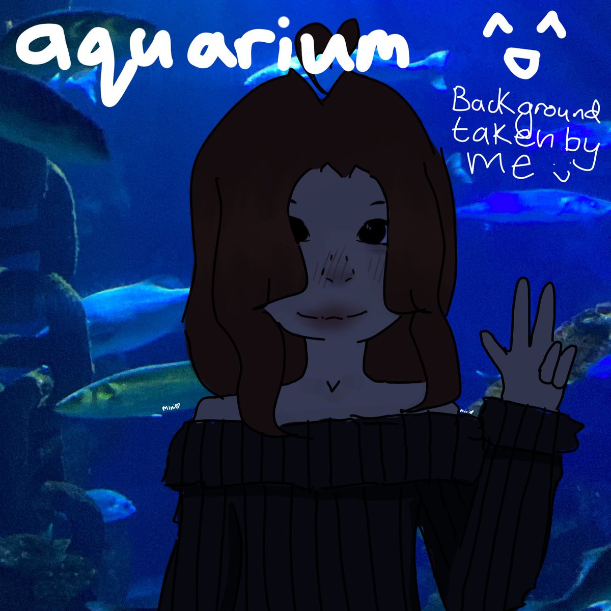 love4minii's tweet photo. i like to think this is how i looked at the aquarium yesterday 
#art #chibi #aquarium #ArtistsOfTwitter https://t.co/e2vC0kcX7n