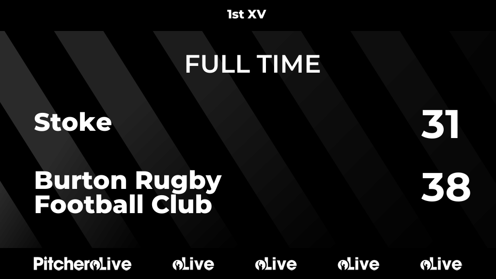 BurtonRFC's tweet photo. FULL TIME: Stoke 31 - 38 Burton Rugby Football Club
#STOBUR #Pitchero
https://t.co/65YVZ6HejT https://t.co/v28uRbJyjS