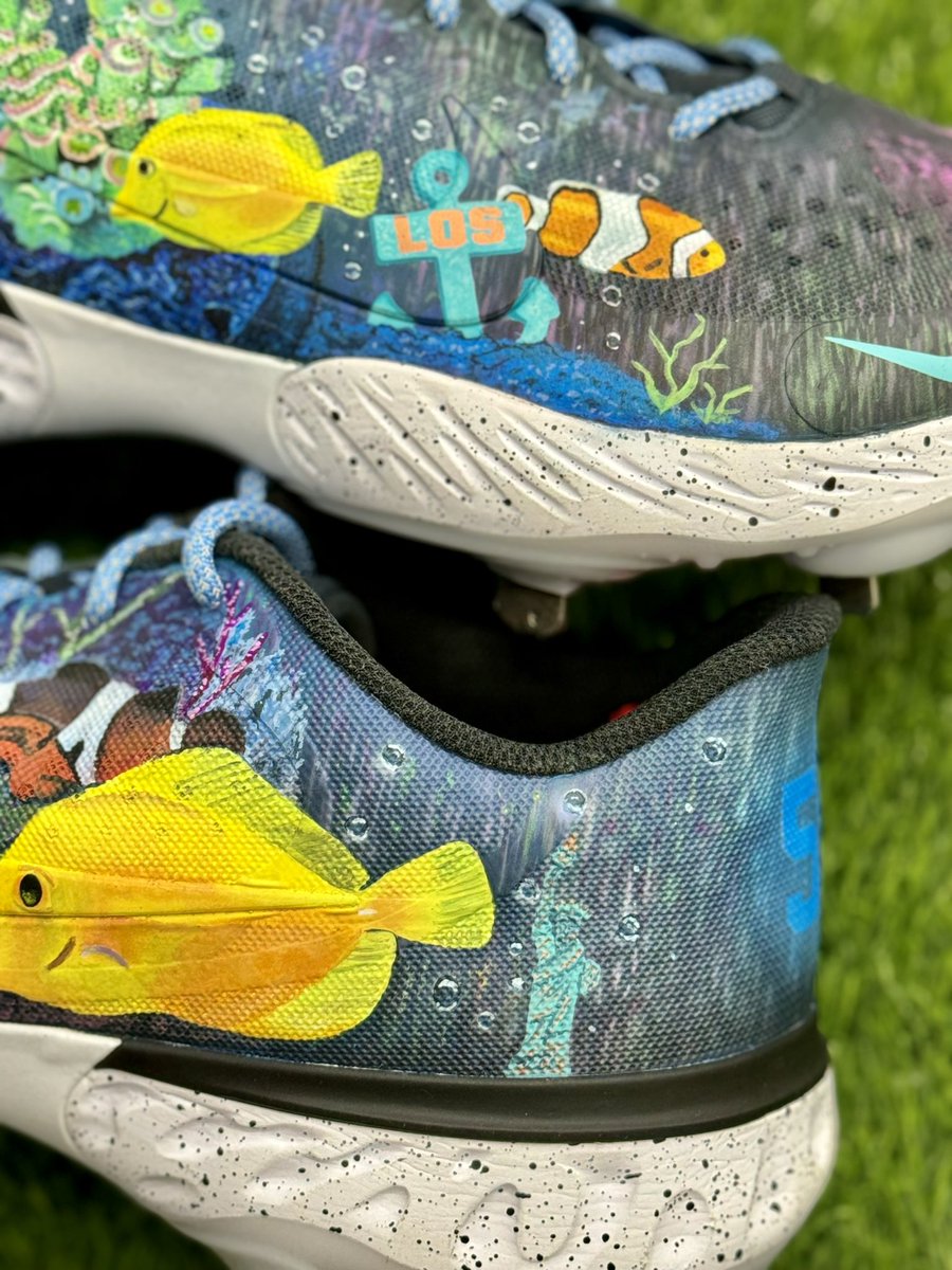 Mike Jordan (@mikejordan_art) on Twitter photo Made these aquarium themed Players Weekend customs for <a href="/Carlos_Rodon55/">Carlos Rodón</a>
#PlayersWeekend 🐠🪸🖌️ Made these aquarium themed Players Weekend customs for <a href="/Carlos_Rodon55/">Carlos Rodón</a>
#PlayersWeekend 🐠🪸🖌️