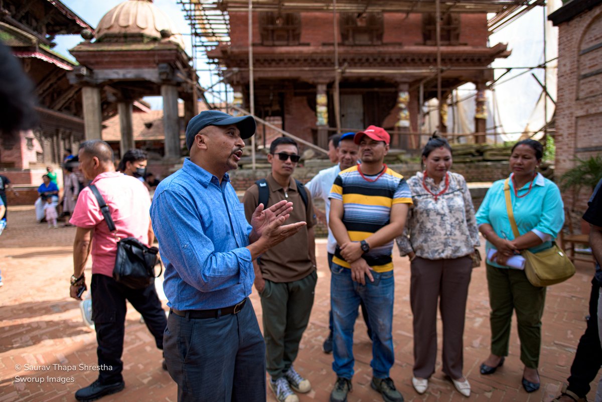 YouthHeritageNP's tweet photo. In the fourth episode of the Mero Sampada series, we had a fantastic time exploring the major squares of Bhaktapur.

Shoutout to Deepesh Raj Sharma for guiding us today through stories.

@KTMShapers #Nepalkokala #youthheritagesociety #bhaktapurheritagewalk

Pc: @sworupsth https://t.co/My9tPQQFN8