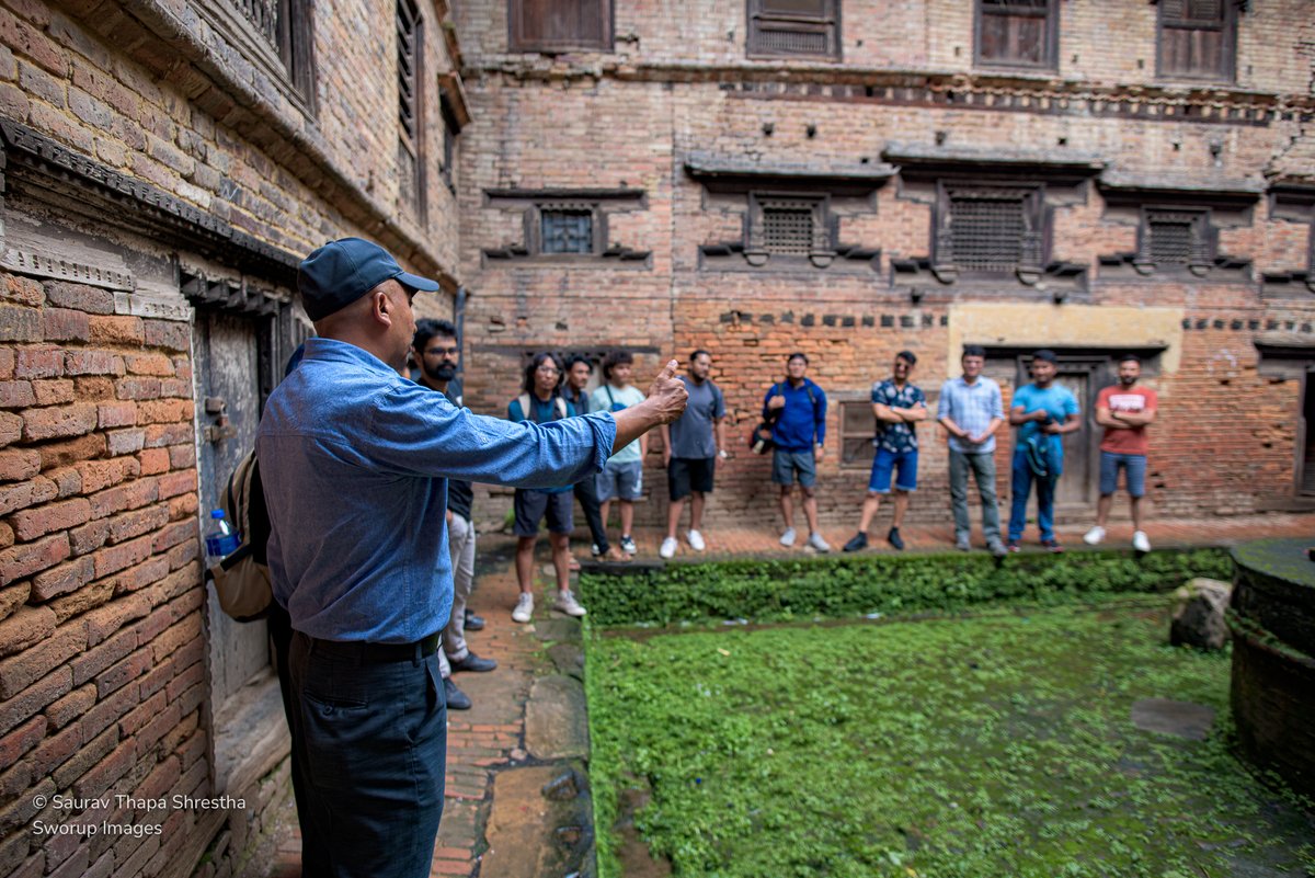 YouthHeritageNP's tweet photo. In the fourth episode of the Mero Sampada series, we had a fantastic time exploring the major squares of Bhaktapur.

Shoutout to Deepesh Raj Sharma for guiding us today through stories.

@KTMShapers #Nepalkokala #youthheritagesociety #bhaktapurheritagewalk

Pc: @sworupsth https://t.co/My9tPQQFN8