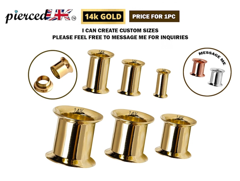PiercedUK's tweet image. 14K Solid Gold Ear Stretching Plugs, Double Flared Plug ,Ear Tunnel , Ear Gauges, Expander Body Piercing from 2G to 10G. Price for 1 piece.
#lobepiercing #doubleflaredplug #tunnelguages  #tunnelearrings #earstretchers #screwplugs #14Kgoldplug #eareyelet
🛒etsy.com/uk/listing/168…