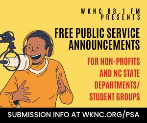 Attention all NC State groups and local non-profits. Submit your event information for a free PSA on WKNC. Details at buff.ly/4fQ28Fy. #NCState