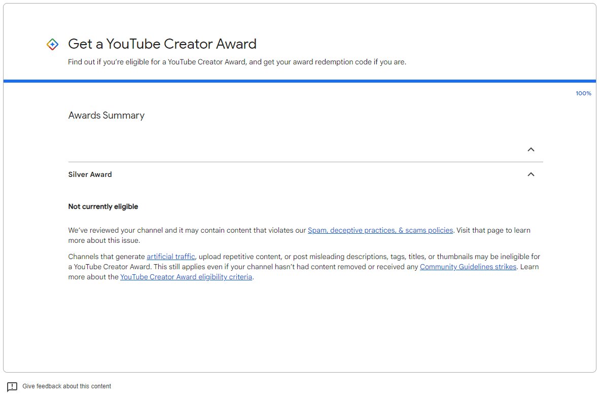 flayming (@flaymingmc) on Twitter photo Guys. I literally grew the channel so fast that it thinks it's spam and I can't redeem my playbutton. It has 8 videos on it and it's not even automated content. Does anyone know what to do?
is 100k in 7 days REALLY that much? <a href="/TeamYouTube/">TeamYouTube</a> Guys. I literally grew the channel so fast that it thinks it's spam and I can't redeem my playbutton. It has 8 videos on it and it's not even automated content. Does anyone know what to do?
is 100k in 7 days REALLY that much? <a href="/TeamYouTube/">TeamYouTube</a>