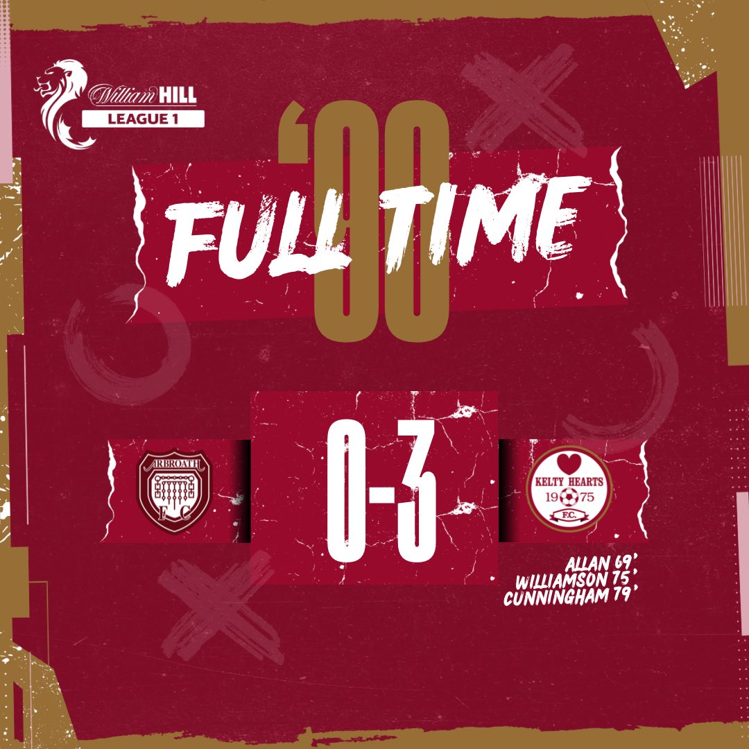 FT: Arbroath 0-3 Kelty Hearts

What. A. Win.