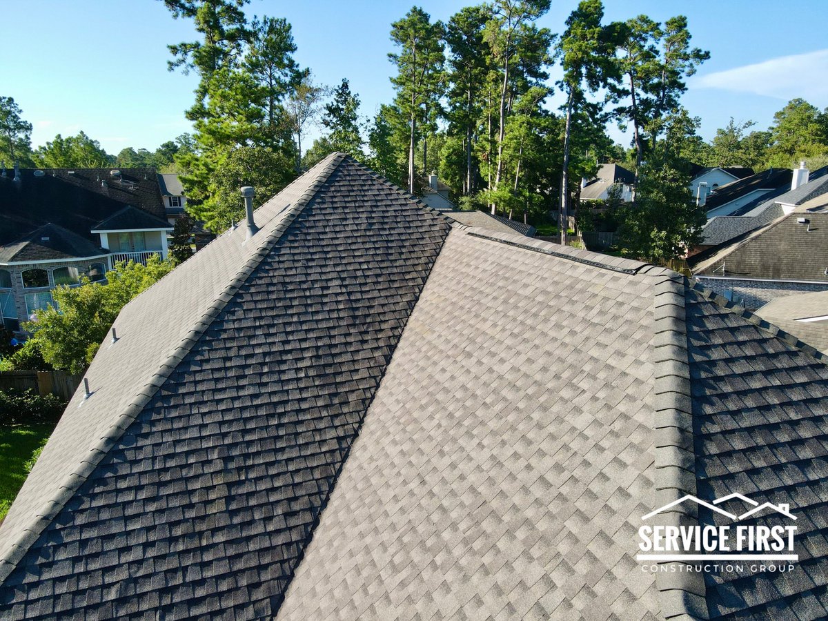 ServiceFirstCG's tweet photo. Shingle- GAF HDZ Weathered Wood 

Roof replacements can be daunting because a poorly executed job can lead to leaks, structural damage, and costly repairs. Trust only the experts to ensure your home’s safety and value! That’s where we come in. https://t.co/4n4Mk2Rezu