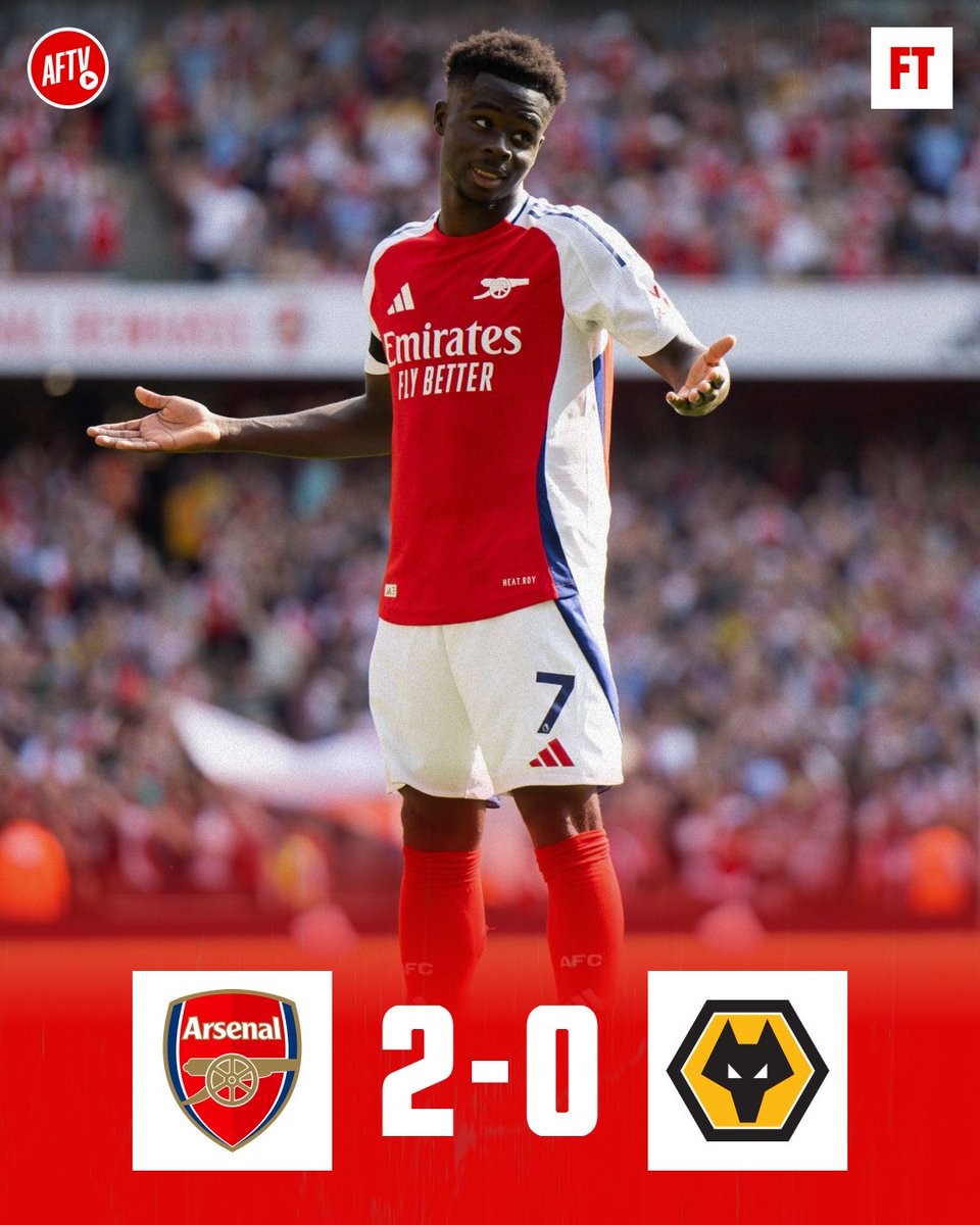 AFTVMedia's tweet photo. Starting the season with a win ✅

🔴 2-0 🐺 | #ARSWOL https://t.co/YA7SMncpZI