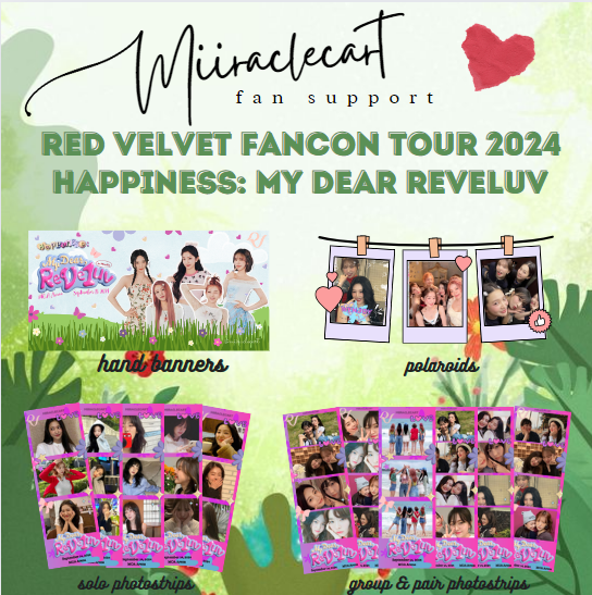 miiraclecart's tweet photo. ✧˖°RED VELVET FANCON IN MANILA 2024✧˖°  HAPPINESS: MY DEAR, REVELUV  

✿ open to all reveluvs! 
✿ limited quantity  
✿ mbf, like &amp; rt to spread 
✿ September 14, 2024; loc: tba! 
✿ open for trades! (dm me >3<)  
#RedVelvet_FANCON_TOUR_in_MANILA #HAPPINESS_MYDear_ReVe1uv https://t.co/2HBIFDhzyb