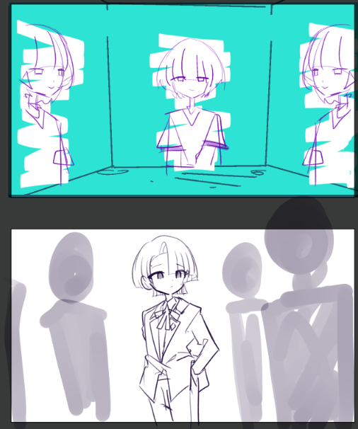 #有村麻央がいっぱい見れるタグ
Fluoriteの使わなかったカットのラフ+作画用見本を発掘しました 