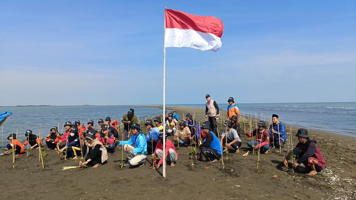 antown_darma's tweet photo. Sabtu, 17 Agustus 2024, Anton Sudarmanto, Luhkan Kab. Brebes, Kegiatan Upacara Bendera 17  Agustus dilanjutkan Penanaman Pohon Mangrove di Ds. Kaliwlingi Kec.Brebes 
#GiatLuhkanSatminkalTegal #Brebes  @PKBLU_bp3tegal  @dkpjateng @dinkanbrebes @bppsdm_pusluh https://t.co/waxuthYTNa