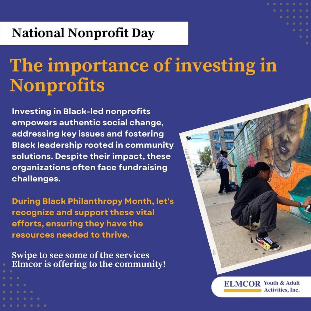 MichaelSSpence's tweet photo. In celebration of National Nonprofit Day, let’s learn a little more about @Elmcor https://t.co/61dGZxyIWV