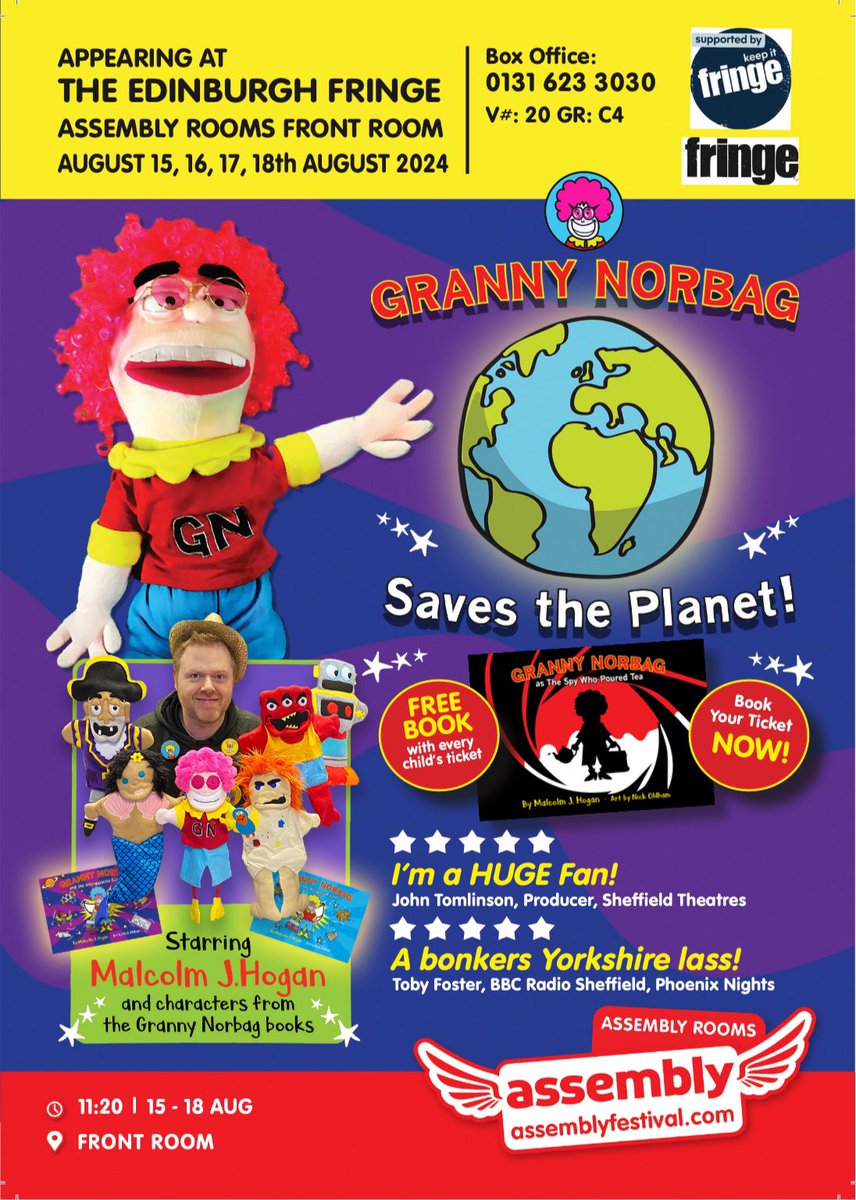#URGENT #PLEASESHARE

Are there any industry people or reviewers able to see my show - Granny Norbag Saves The Planet at the <a href="/AssemblyFest/">Assembly Festival</a> Front Room venue 20 at 11.20am tomorrow - Sunday 18th August?
<a href="/edfringe/">Edinburgh Festival Fringe</a> <a href="/FringeReview/">FringeReview</a> ❤️❤️❤️