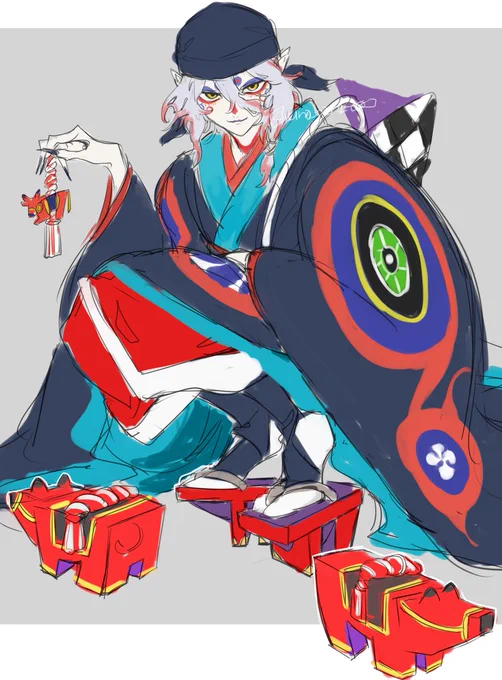 下駄が牛だなと思った落書き