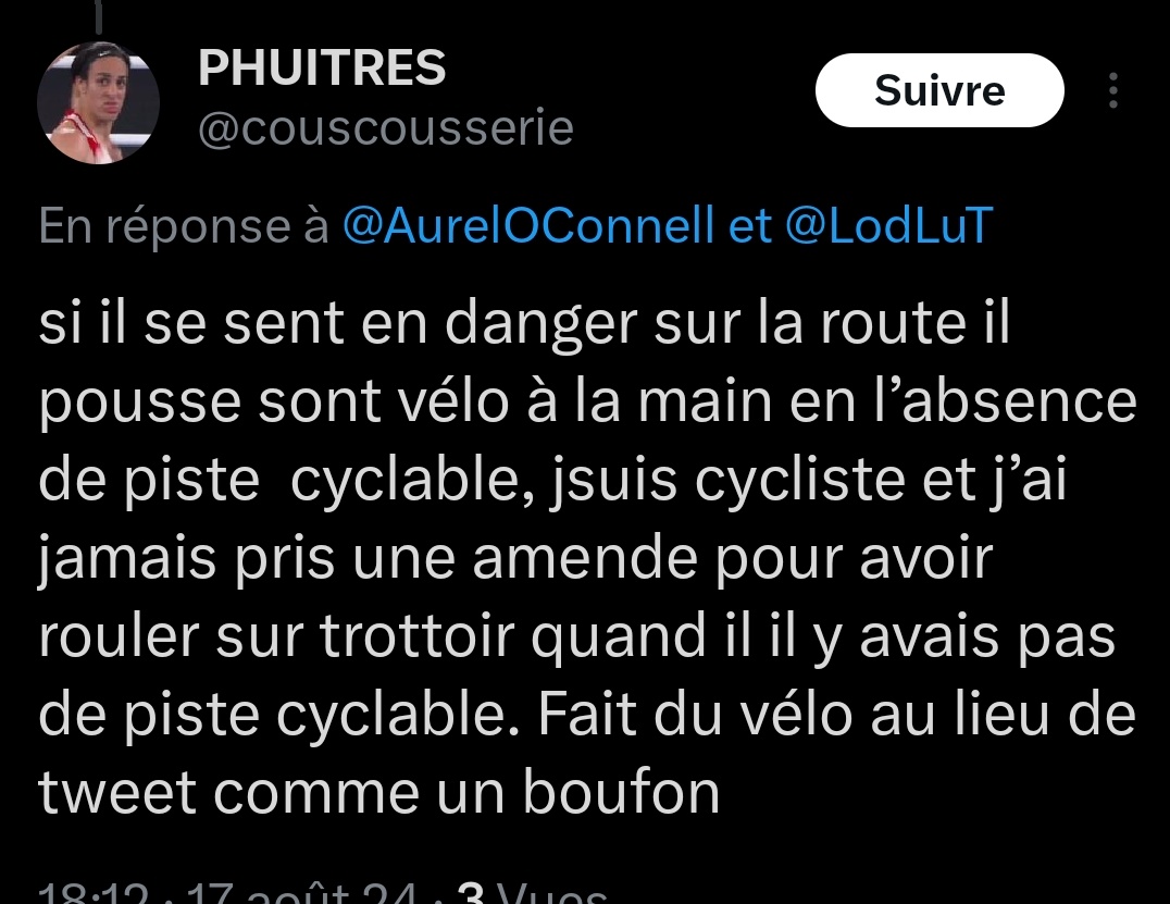 El famoso "je suis cycliste" pour justifier son vomi 🤣