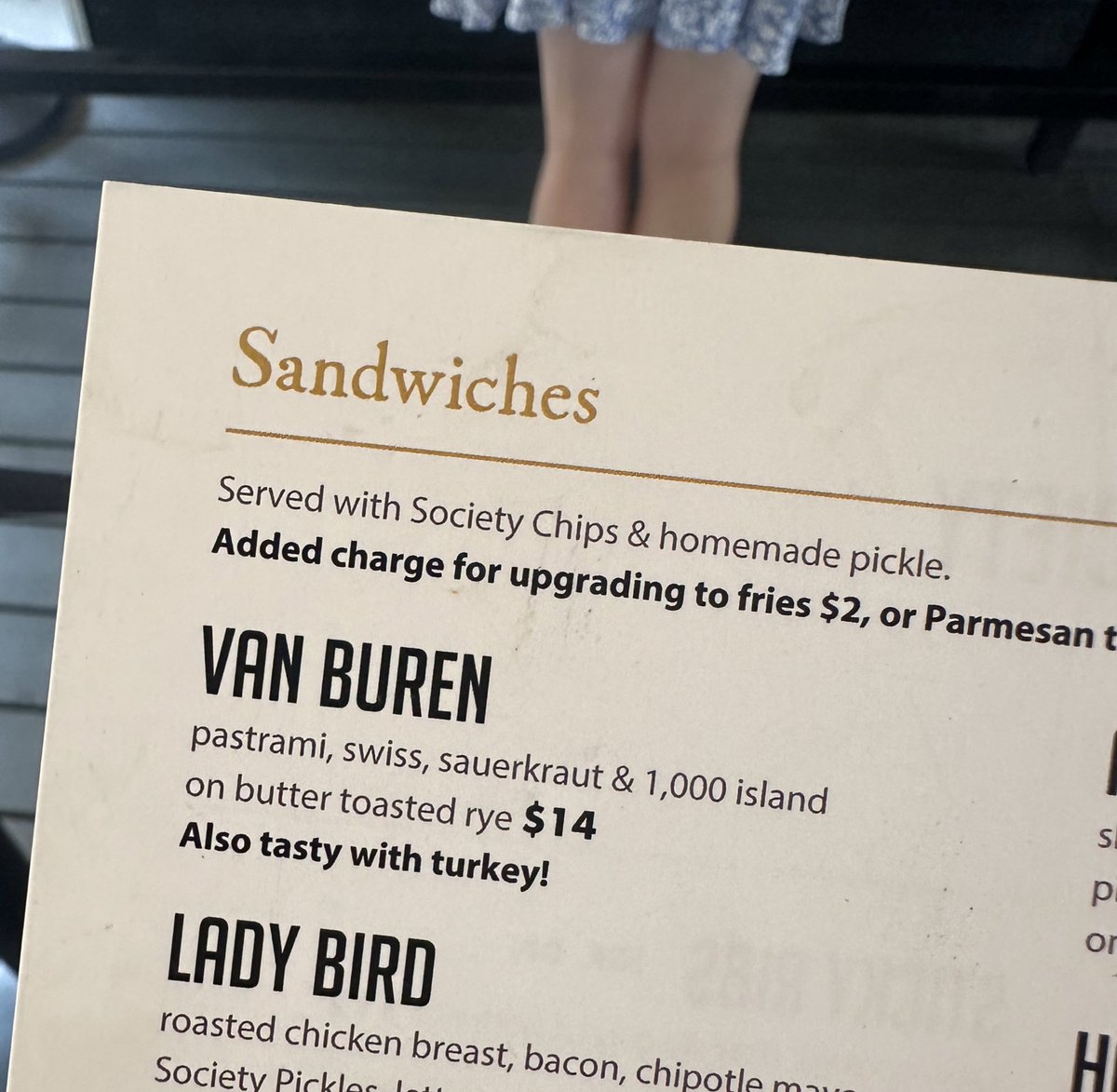 Biggest takeaway from <a href="/theallinpod/">The All-In Podcast</a> this week was <a href="/chamath/">Chamath Palihapitiya</a> Turkey Reuben suggestion and today it is right in front of me at <a href="/secretsandwich1/">SSS</a> in Fayetteville, WV