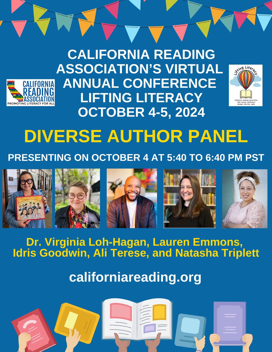 lsummers28's tweet photo. Join the @CRAreading at our Virtual Annual Conference to hear from our Diverse Author Panel!  These fantastic authors will provide insight into books for youth that foster diversity and inclusivity.  This session will empower and inspire you.  Register today!  @virginialoh https://t.co/DWk7uiNVXi