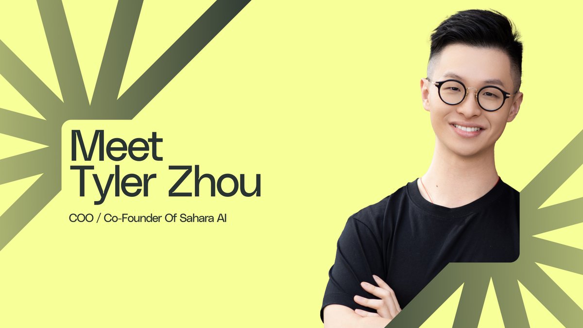 Meet Tyler Zhou, COO and Co-Founder of Sahara AI! Tyler leads alongside  Sean Ren at Sahara AI, the decentralized AI blockchain platform that  prioritizes AI provenance and sovereignty. Tyler is on a