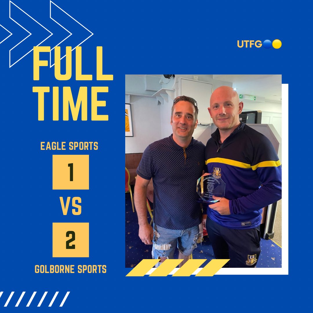 Golborne Sports FC (@golborne_fc) on Twitter photo FUL TIME RESULT.
<a href="/EagleSportsFC/">Eagle Sports FC</a> 1-2 Golborne sports.
We take the 3pts in the inaugural <a href="/sugarskullspir/">Sugar Skull Spirits</a> trophy, in the <a href="/CheshireFL/">Cheshire Football League ⚽️</a> premier division.
An extremely hard fought game that could have gone either way with both sides missing big chances.
#UTFG🔵🟡 FUL TIME RESULT.
<a href="/EagleSportsFC/">Eagle Sports FC</a> 1-2 Golborne sports.
We take the 3pts in the inaugural <a href="/sugarskullspir/">Sugar Skull Spirits</a> trophy, in the <a href="/CheshireFL/">Cheshire Football League ⚽️</a> premier division.
An extremely hard fought game that could have gone either way with both sides missing big chances.
#UTFG🔵🟡