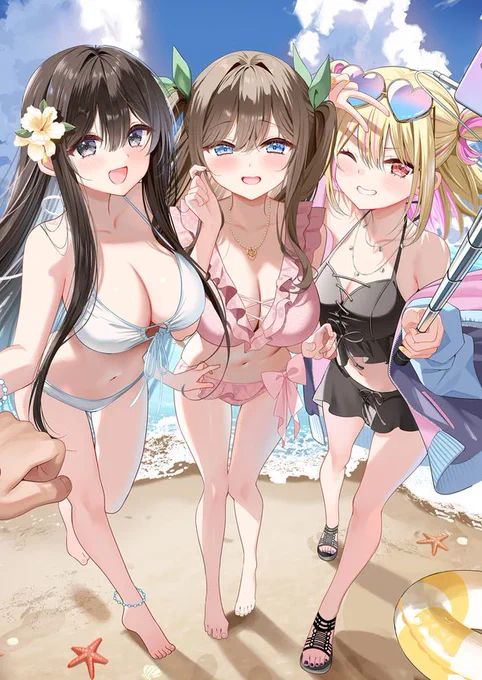 この夏は3人の美少女と海水浴に行きましょう! 