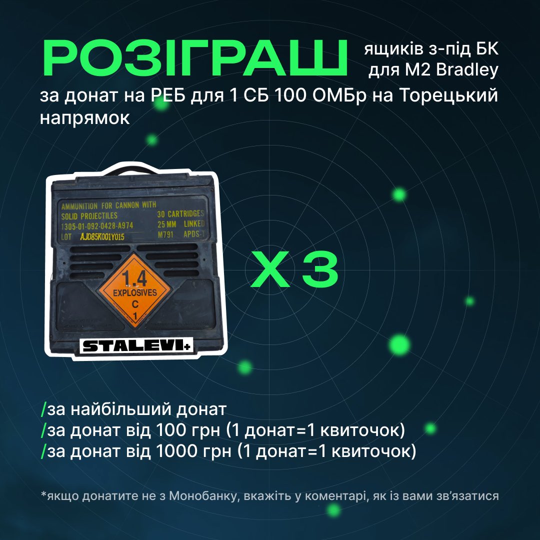 RT!
Збираю на РЕБ для екіпажу ударних БПЛА 1 СБ 100 ОМБр, що нищить ворога на Торецькому напрямку.

Вже зібрано: 185 000/280 000 ₴

Наші пілоти FPV дронів — ворожа ціль номер один.
Давайте закриємо небо над ними!

Вперед — вперед!🫡
🫙send.monobank.ua/jar/68rZSugJYN

реквізити, PayPal⬇️