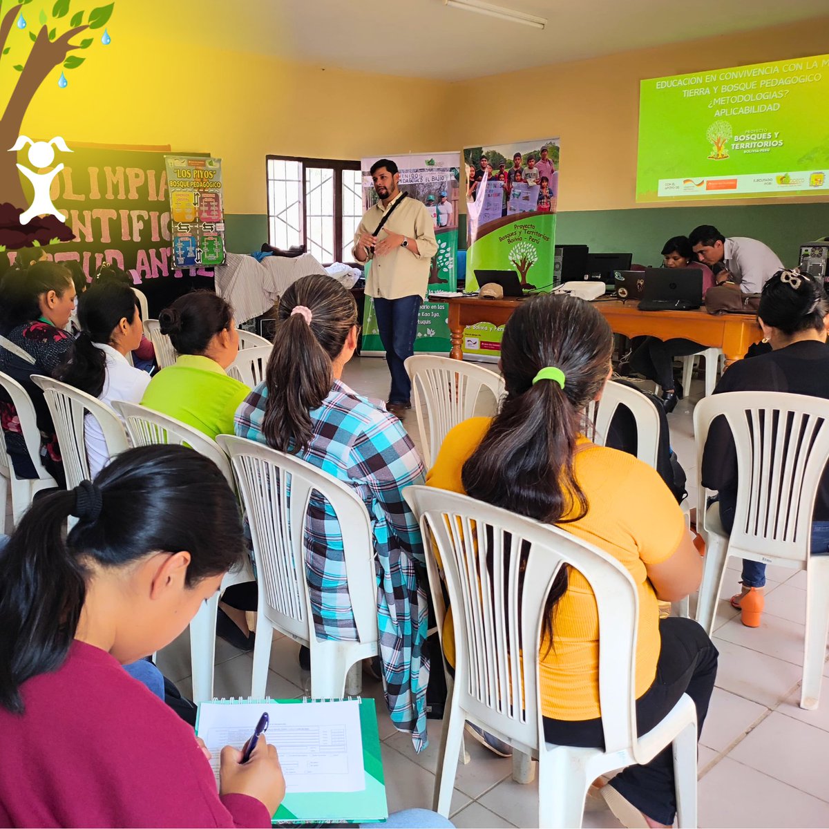 PRODECO_BOLIVIA's tweet photo. ¡Nuevo hito en la educación ambiental en San José de Chiquitos!
Maestros y maestras de la región participaron activamente, fortaleciendo sus conocimientos para integrar la educación ambiental en sus aulas en el taller para la implementación del Bosque Pedagógico en el Portoncito. https://t.co/93FX9GE1MP