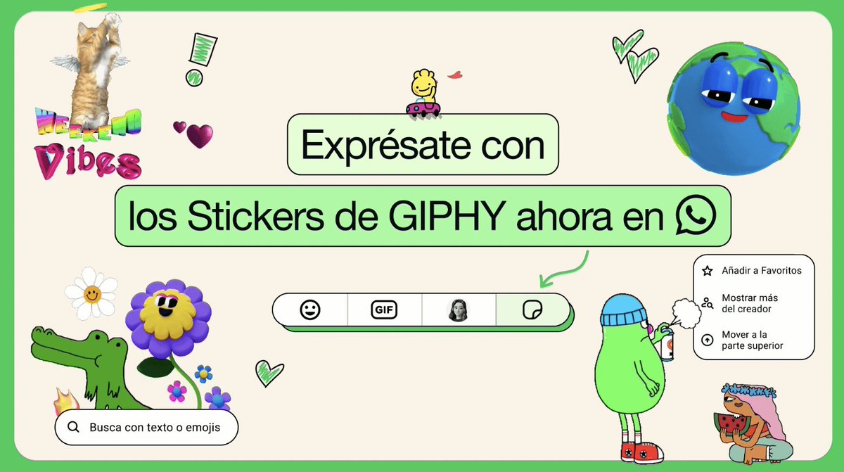 WhatsApp anunció una actualización que hará que las conversaciones sean más divertidas. La aplicación ahora proporciona pegatinas animadas de GIPHY, la popular plataforma GIF.

Disponible para todos los usuarios de iOS y Android.