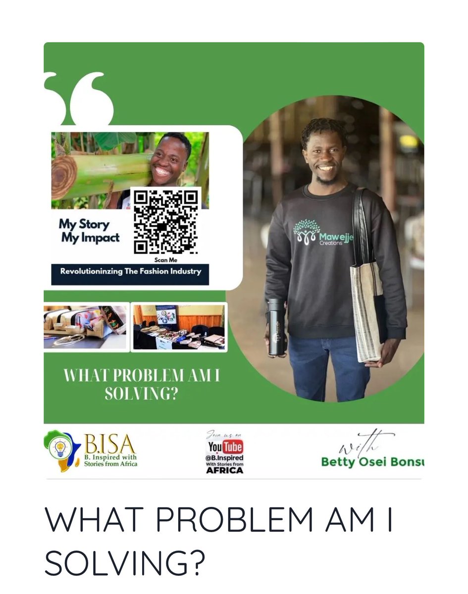 From chef to sustainable fashion innovator. @Dimma journey is a testament to passion and resilience. He turned banana waste into eco-friendly fabrics, founding <a href="/MawejjeCreation/">Mawejje Creations</a>, which has trained over 200 people and created, beautiful products. Full story; bisafrica.org/blog/blog-info…