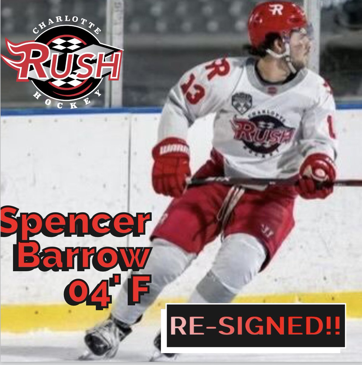 RushHockeyClub's tweet photo. 🚨🚨RE-SIGNED!!!!🚨🚨 We are extremely happy to welcome back Spencer Barrow for his final junior season! Spencer has been a key factor within our organization for the past 2 seasons! @The_DanKShow @USPHL #RushReload https://t.co/9HaJ8EykO2