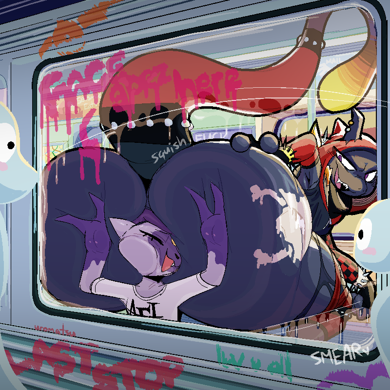 piece from the pokepunk artpack :3
3/4

train takeover!! any nerds want to volunteer their face..?