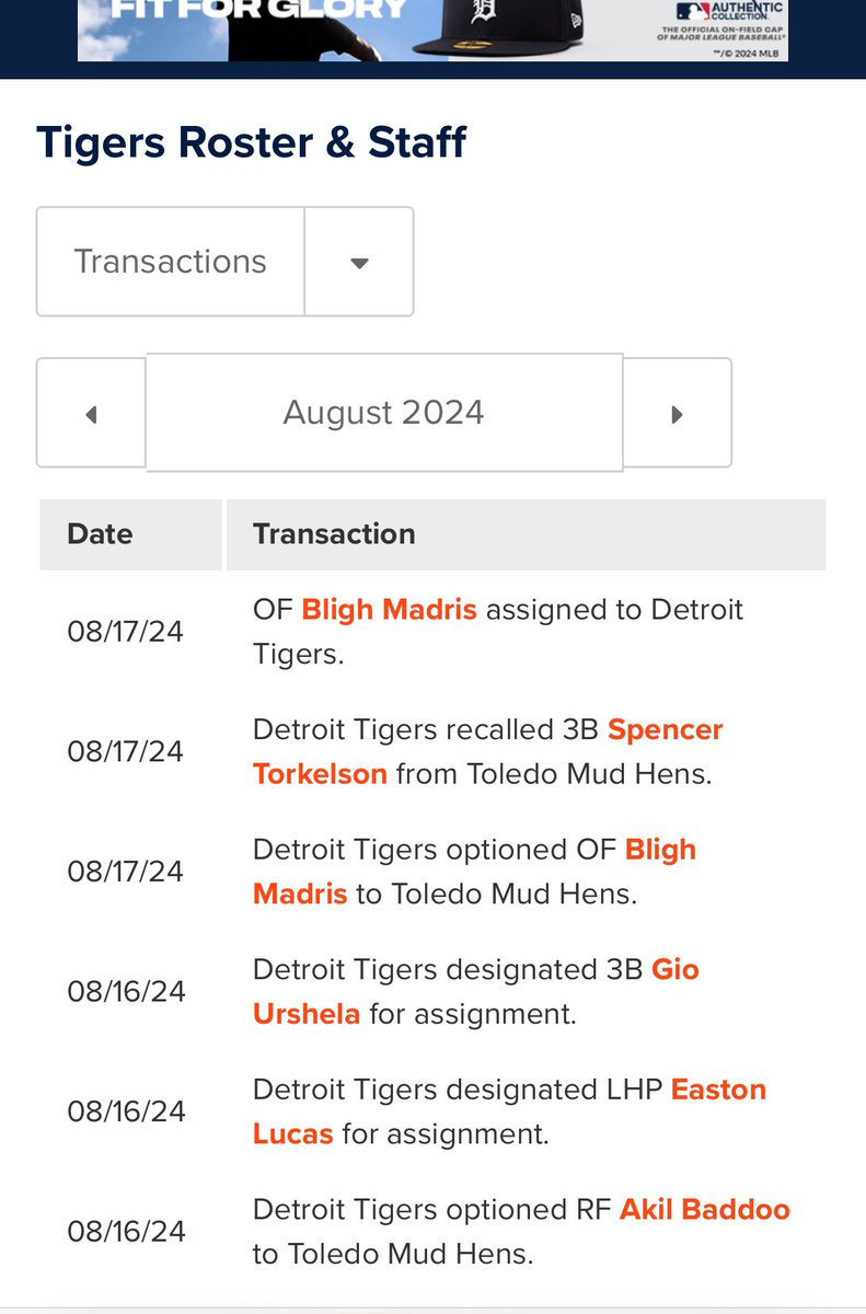 cavisjared's tweet photo. @BentleyScotty What does this mean “assigned to tigers” for Madris? This was on the Tigers web site. https://t.co/rcNCYRcng8