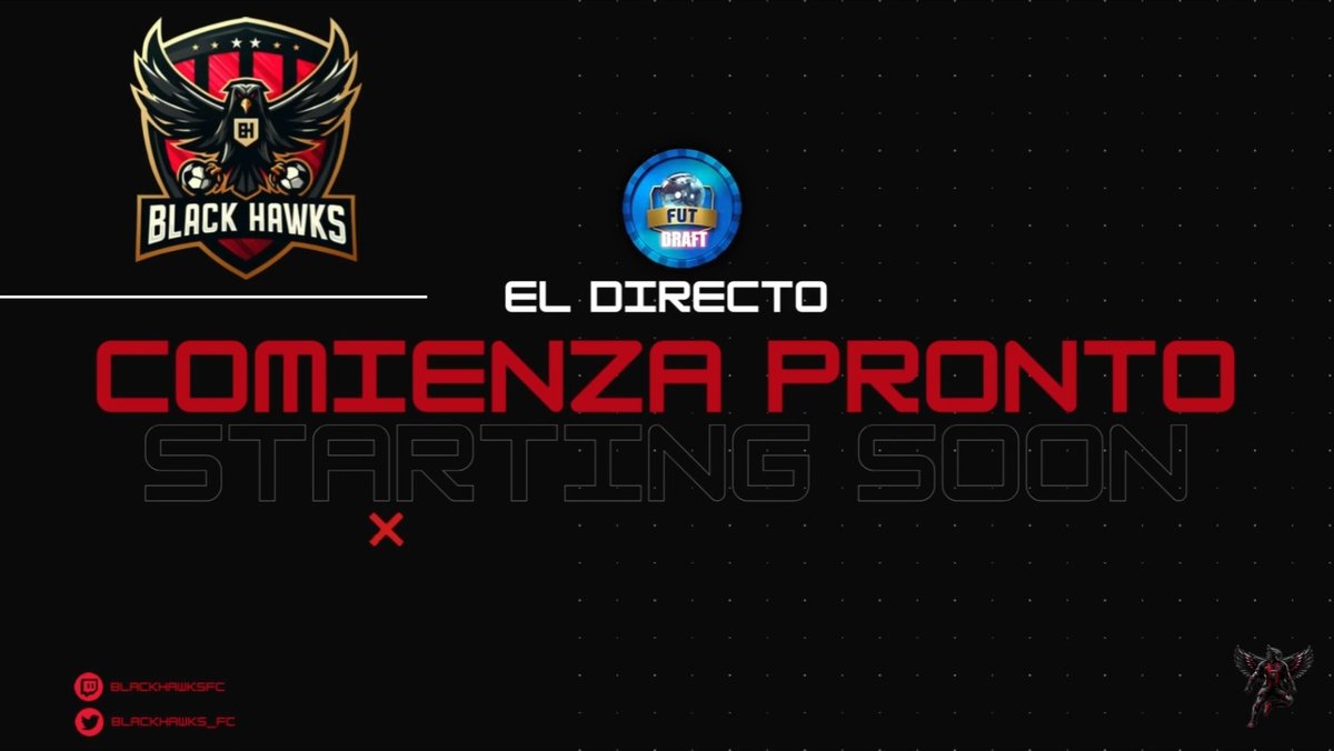 ⌛️ Tic Tac... a las 1⃣9⃣:2⃣5⃣ comenzamos directo en #twitch para elección de capitanes y empezamos a draftear jugadores....te lo vas a perder?

📢 twitch.tv/blackhawksfc