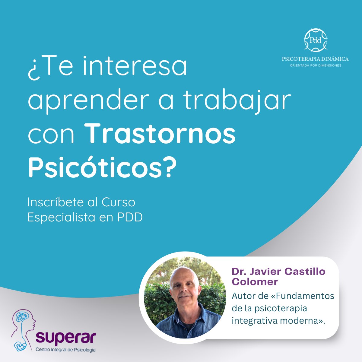 CIP_Superar's tweet photo. 📢 ¡No te pierdas el Curso Especialista con el Dr. Javier Castillo Colomer! 
Obtén una formación avanzada en Psicoterapia Dinámica Orientada por Dimensiones.

🔗Más info: https://t.co/BiYCBGIHAH 

#PsicoterapiaDinámica #SaludMental #FormaciónAvanzada #TrastornosLímite #TLP https://t.co/v68Q1XXOzZ