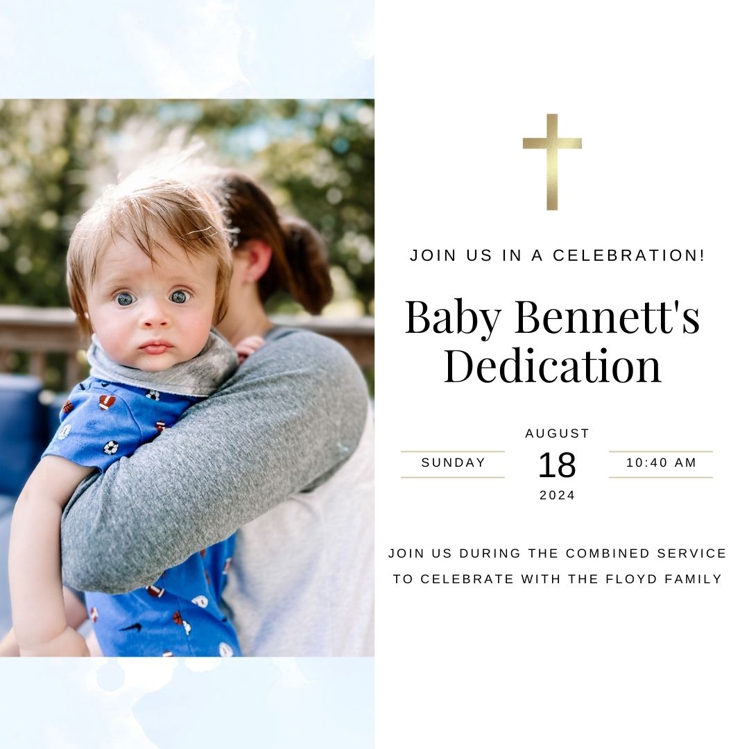 FBClintonTN's tweet photo. Baby Dedication on Sunday, August 18, at 10:40 a.m. https://t.co/RP6TyntXJf