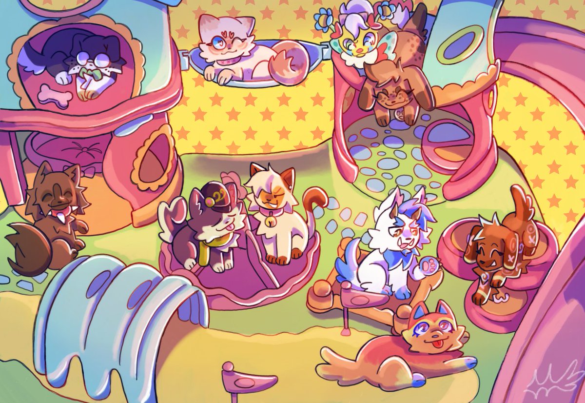 Default_Arts's tweet photo. First artfight mass attack, forgot to post. 🥰👉👈✨️

Character designers on art fight:
Boba-chai
dragogy 
creebtur
Kisskissfallindebt
ThatYeti
Tawfee
♡ raven-kroft 
Gay-Air-Conditoner 
Nullkunst
thecrackodile 

Had so much fun working on this piece! https://t.co/0LYlRd6Dpv