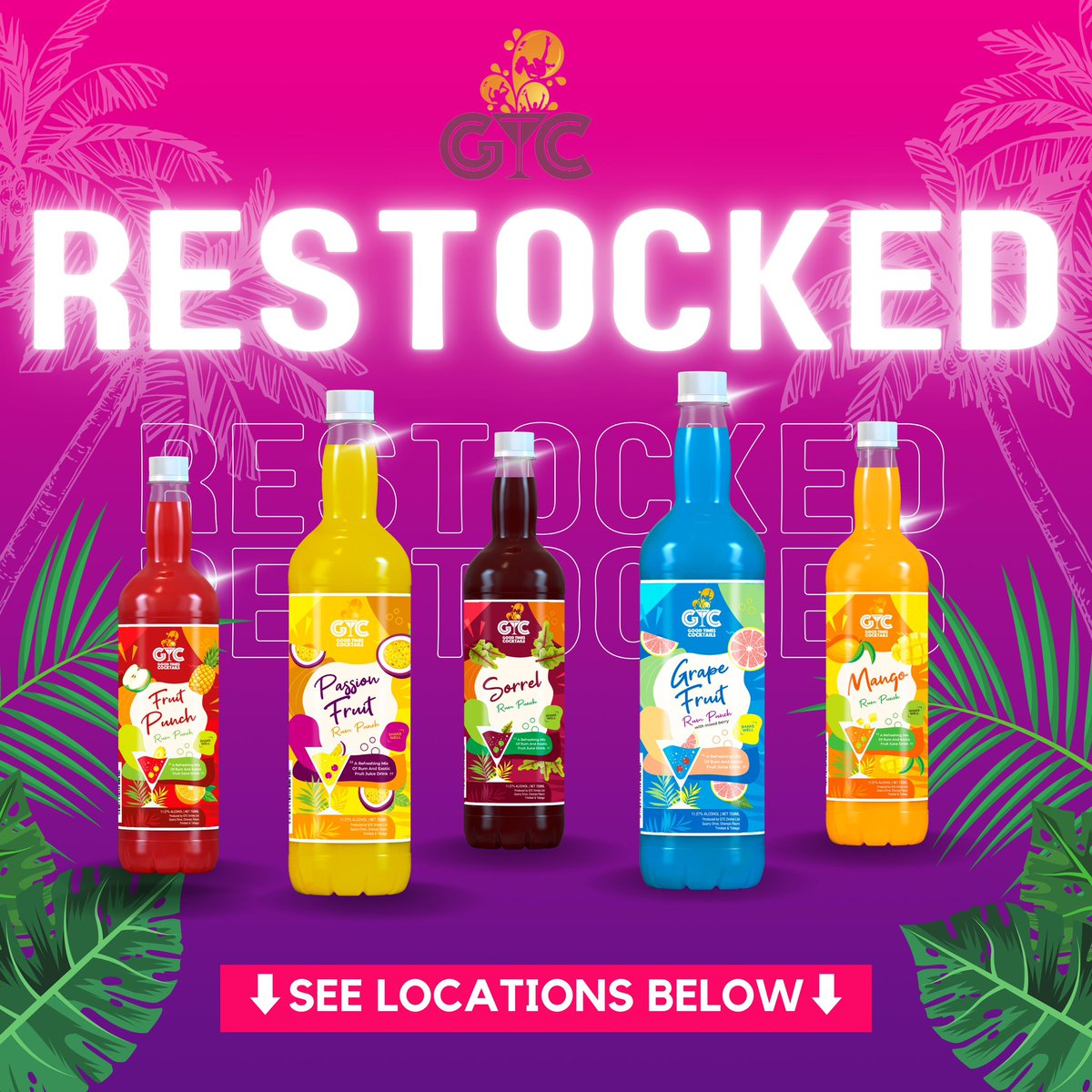 gtc_tt's tweet photo. Looking for your Good Times Cocktails fix? Stay tuned to this thread for news on restocking and new locations!! https://t.co/tNeoOhvPI2