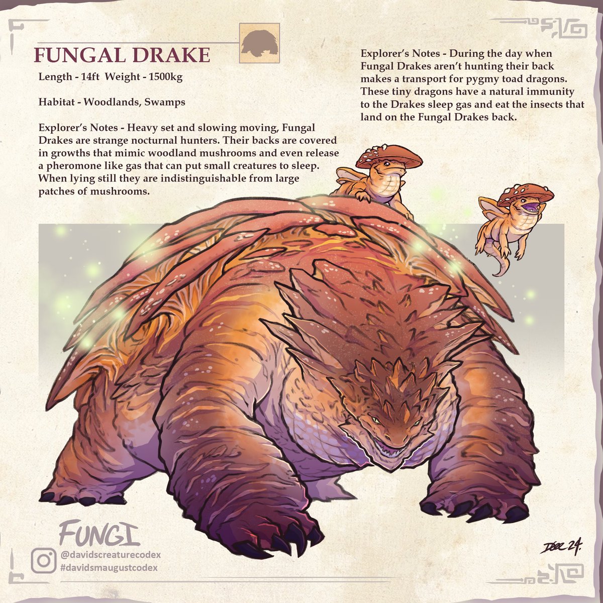 Smaugust Prompt Fungi #smaugust #smaugust2024 #creaturedesign #dragondesign #conceptart #creatureart #dragonart #dndmonsters