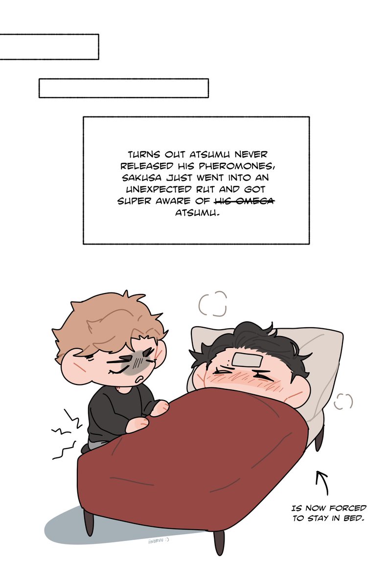 nsfw skts omegaverse - feral alpha!sakusa in MSBY’s locker room (full comic)