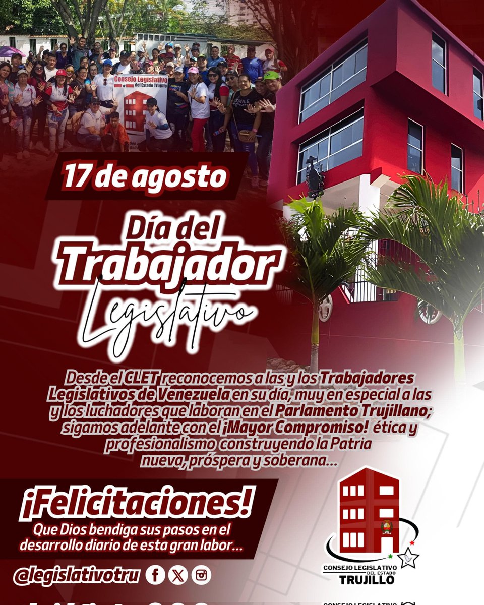 Desde el Clet que preside el legislador Carlos Iglesias, felicitamos a todos los trabajadores legislativos en su día, a quienes ejercen con el mayor humanismo y profesionalismo esta gran misión que les ha sido asignada. ¡Gracias por tanto! un fuerte y caluroso abrazo...