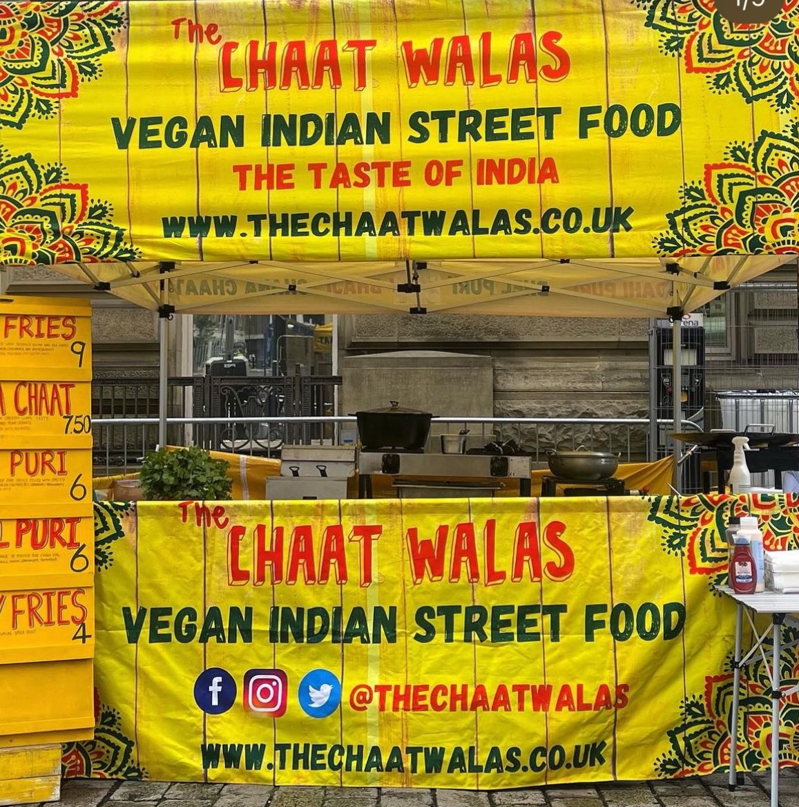 6 days until we trade at our final ever event. Bolton Food Fest 23-26th Aug. We ❤️ Bolton, &amp; ❤️ seeing our returning customers each year. Make sure you pop by, drop a chaat bomb in ya gob, &amp; say bye. We have a small but delicious menu of chaats on offer. All vegan. See u there