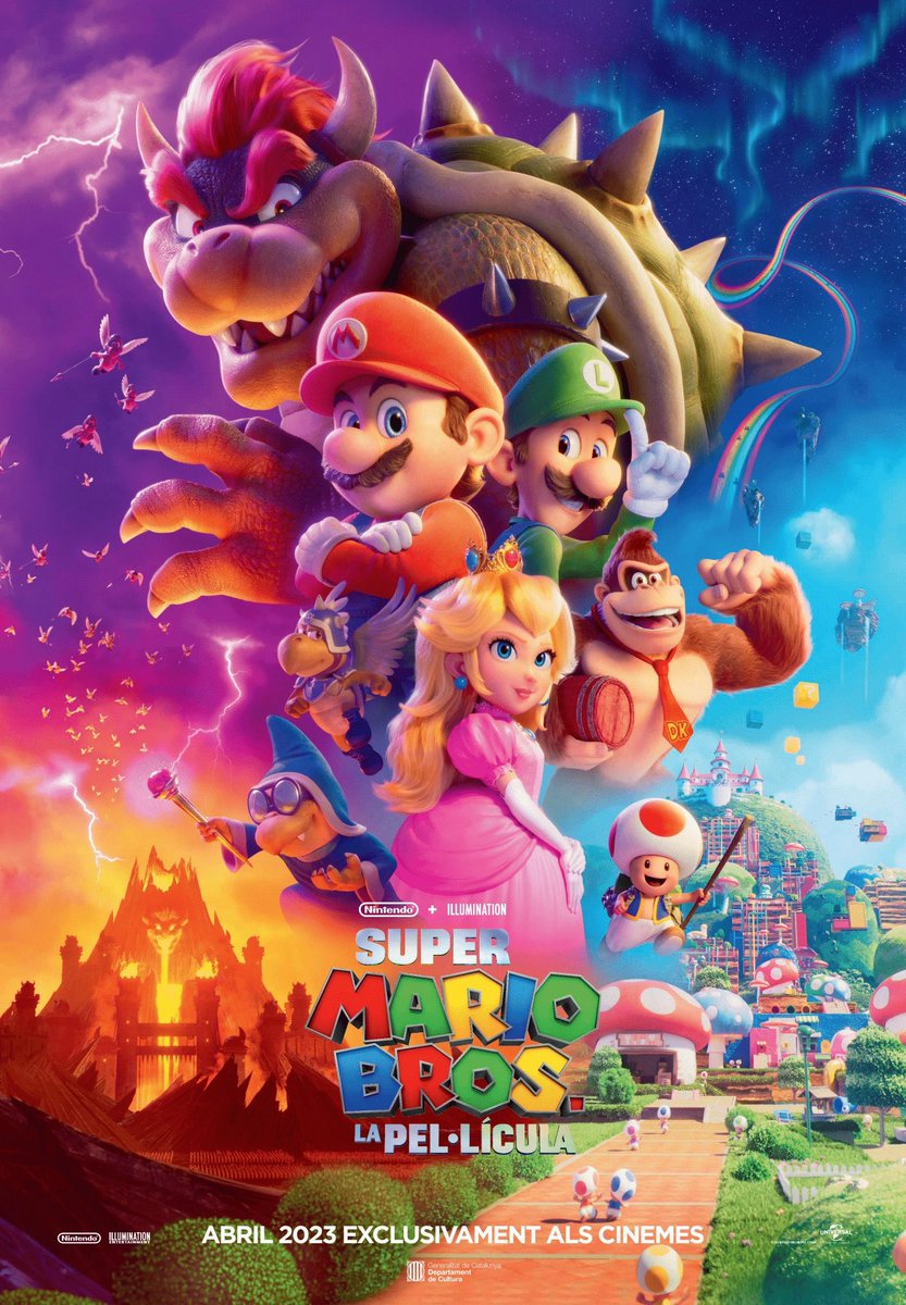 "Super Mario Bros.: La pel·lícula" es va estrenar als cinemes catalans el 05/04/2023 i distribuït per <a href="/Universal_Spain/">Universal Pictures</a>. La pel·lícula va ser doblada al català.

#SuperMario #DoblatgeCatalà <a href="/gencat/">Generalitat de Catalunya</a> <a href="/ivanlabanda/">Ivan Labanda</a> <a href="/KarlaMercader/">Carla Mercader</a> <a href="/peppapell/">Pep Papell</a> #RamonCanals <a href="/atrifol73/">Albert Trifol</a> <a href="/GnX_13/">🎙️ David Jenner Husson</a> #ToniSevilla