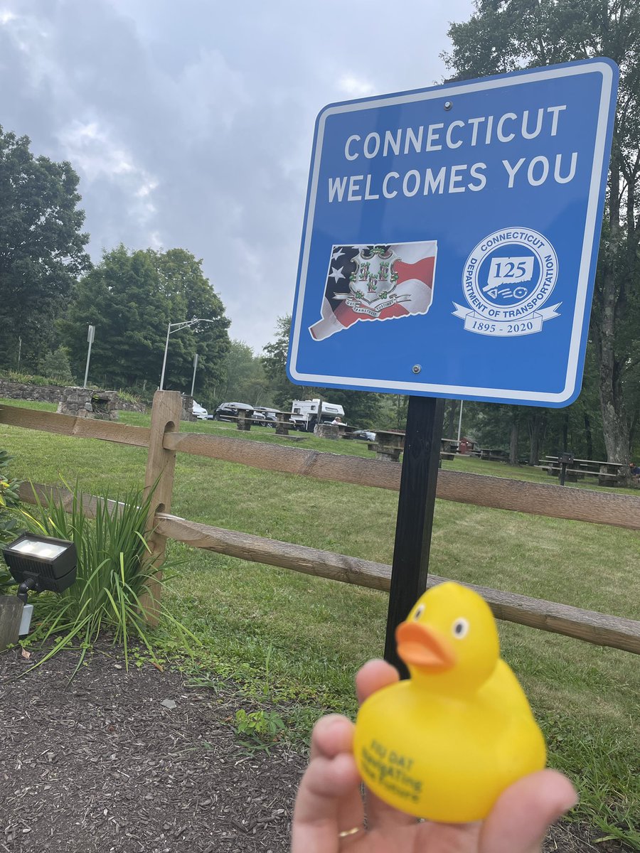 “Qui Transtulit Sustinet” is the Connecticut state motto. Any guesses what it means? 
“He who transplanted still sustains”
Very appropriate for a traveler looking to start a new adventure! 😁

We made it, Ducky!