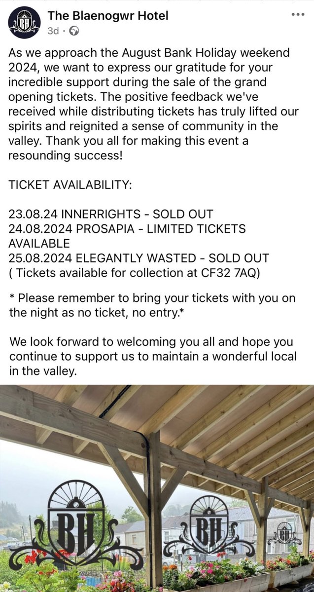 Prosapiamusic's tweet photo. Exciting to be part of this and to see the Blaen being brought back to life. All the best to Helen and Smithy, looking forward to playing opening weekend 🎸🎤 https://t.co/vh0nSSatCZ