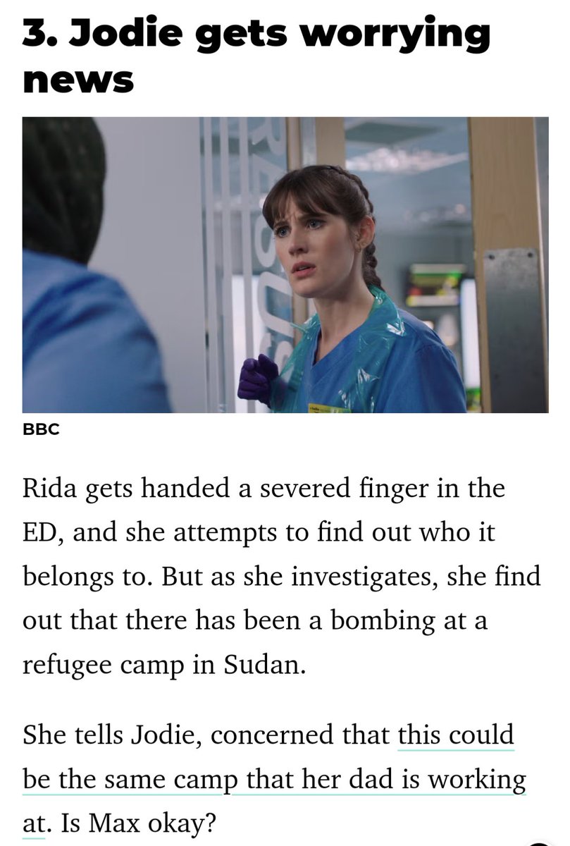 nigelharmanfan's tweet image. (#casualty spoilers ahead)

1/ Back for a hot minute because of the Digital Spy spoilers for next week! 🫣😱🤯

Are they finally killing off our hopes for a Max return? 
Why mention him now all of a sudden (unless it's to facilitate a new direction for Jodie??)

#somanyquestions