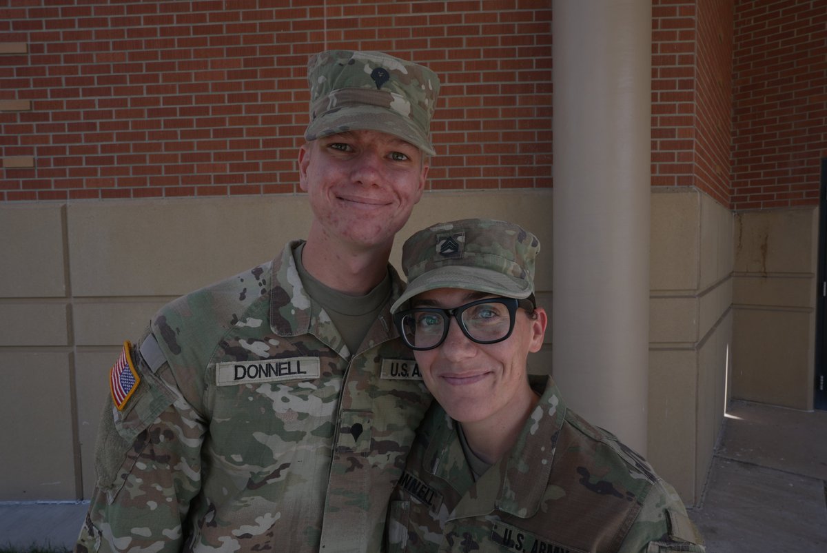 SDArmyNG's tweet image. Today SSG Breanne Donnell had the honor of "patching" her son Gabriel Donnell who just completed AIT and will soon join his unit with the 842nd. Soldiers don't receive the SDARNG Coyote patch until they've completed all of their required training. #GoGuard #itsafamilything